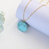 Turquoise Disc Pendant Necklace with Gold-Plated Chain, Boho Style, Handmade