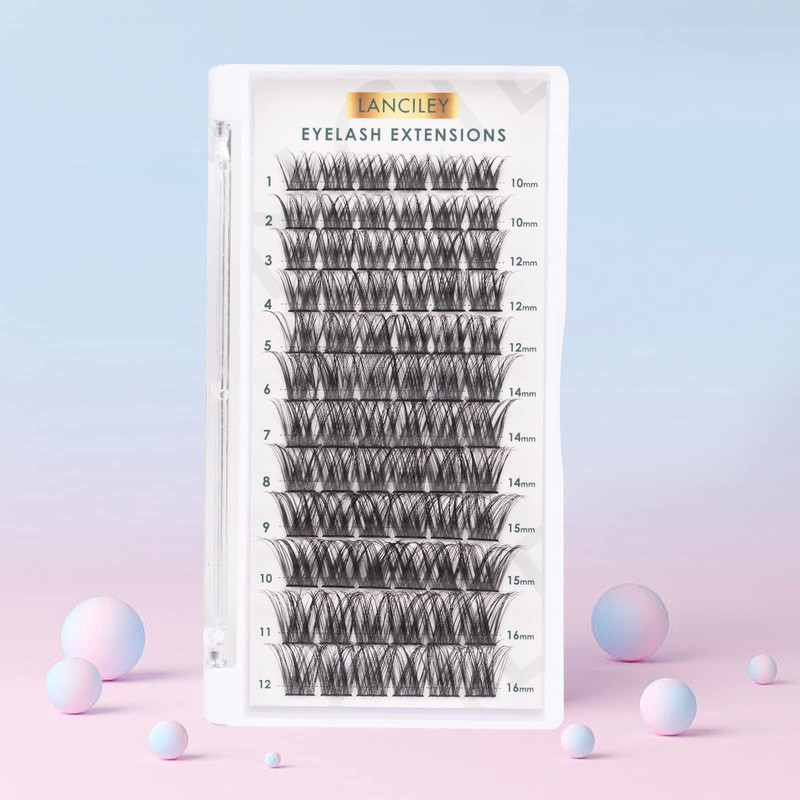 Lanciley Individual Lashes 72 Clusters Lashes C CC D Curl