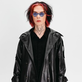 IGnaef Retro Flip-Up Round Seampunk Sunglasses 90's Style Small Circle Flip Glasses with Double Lenses IF307