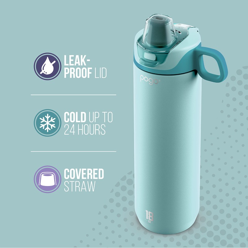 Pogo Active Stainless Steel Insulated Water Bottle with Leak Proof