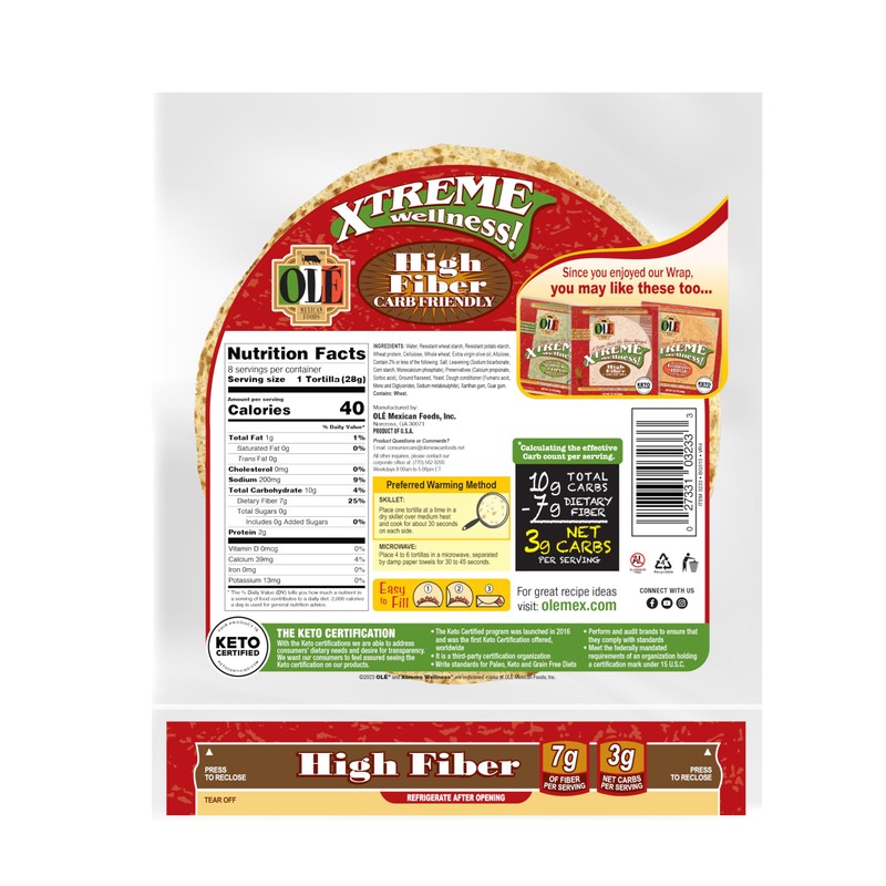 Olé Xtreme Wellness® High Fiber Snack | 5.5" Size Flour