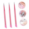 FOMIYES 3pcs Tweezers for Nail Art Premium Manicure Decal Pressing