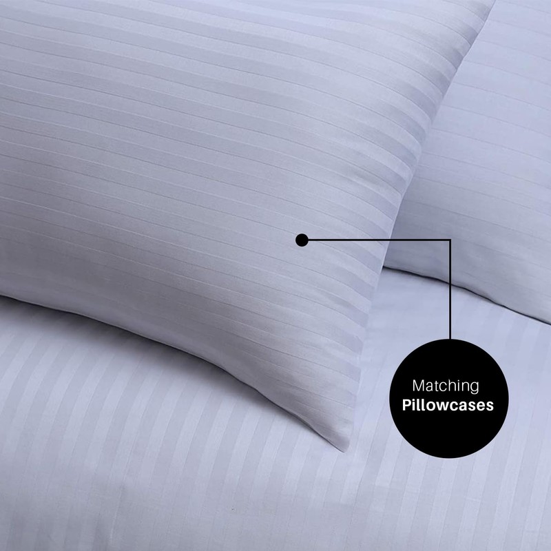 Indus Textiles 100% Egyptian Cotton Satin Stripe 300 Thread Count