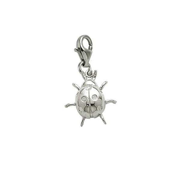 Sterling Silver Lady Bug Charm With Lobster Claw Clasp, Charms