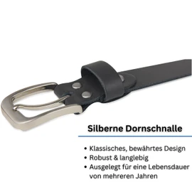 Frentree Leather Belt Made in Germany, Belt for Men and Women, 3 cm Wide, Various Colours, darkgray