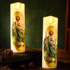 Baquler 2 Pcs Flameless LED Prayer Candle Real Wax Baptism