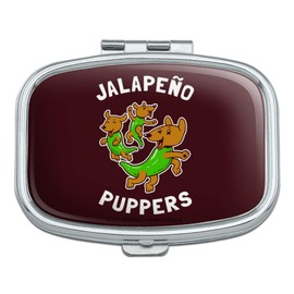 Jalapeno Puppers Puppy Dog Poppers Funny Humor Rectangle Pill Case Trinket Gift Box