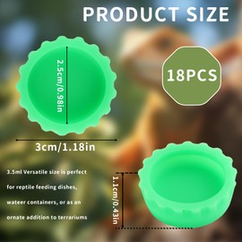 18 PCS Crested Geckos Food & Water Bowls - Reusable Silicone Feeding Dishes, Colorful Crested Geckos Food Dish, Small Reptiles Water Bowl Gecko Tank Accessories for Tortoise, Small Pet and Crabs