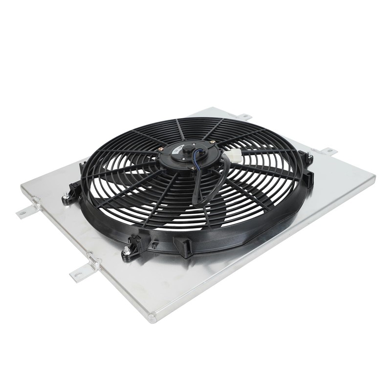 Smileracing Full Aluminum Shroud 16" Fan w/Thermostat Relay Kit Compatible