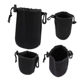 SEWACC 4pcs Neoprene Camera Lens Bags Flexible Durable Lens Cases Protects Against Moisture Dust Scratches for DSLR and Photography Accessories for Professionals Hobbyists