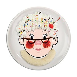 Genuine Fred MS. FOOD FACE Kids' Ceramic Dinner Plate