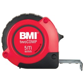 BMI 472041021 M" Two COMP M Pocket Measuring Tape, White/Black/Red, 10 m x 25 mm