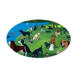 CafePress Sunday Park Custom Oval Car Magnet, Euro Oval Bumper Magnet