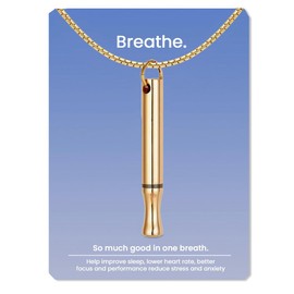 Mindfulness Breathing Necklace, Stress Relief, Stainless Steel Necklace for Deep Breathing Reminder, Anxiety Reducer for Women Men Gift, 25", Stainless Steel, No Gemstone