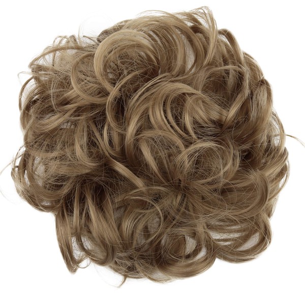CAISHA by PRETTYSHOP Messy Scrunchie Bun Voluminous Wavy Hairpiece Heat-resistant Synthetic Fibres Dark Blonde G9A