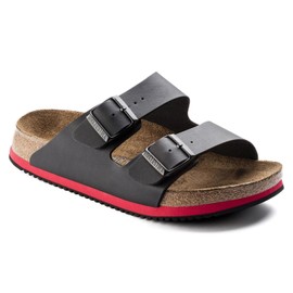 Birkenstock 230114 – Normal SUPERLAUF Shoe Arizona Birko Flor Footbed Red/Black Size. 41 – Regular Footbed