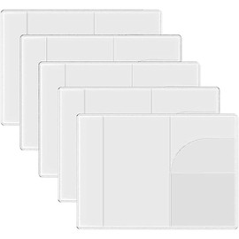 5pcs Transparent Document Protection Bags, ID Card Passport Holder Travel Document Organizer Credit Card Change Bus Card Waterproof and Tear Proof Bag Travel Essentials (Transparent Passport Holder)
