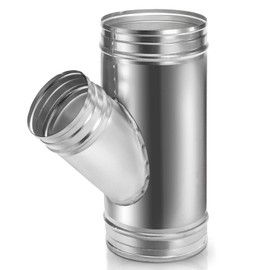 SOUJOY 6" to 4" Branch Y-Shape Ducting Connector, 45 Degree Galvanized Duct Splitter, 3-Way Dust Collection Fitting for Exhaust Fan Dryer Vent Hose Split Ventilation