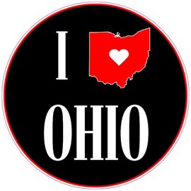 U.S. Custom Stickers I Love Ohio State Sticker 8 Inch