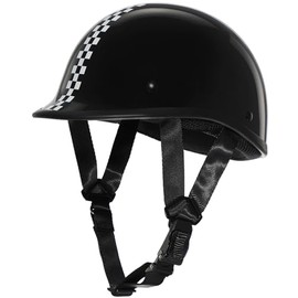 TRIANGLE Half Shell Helmet Motorcycle for Adults Men German Style Scooter Moped Motorcycle Helmet, Open Face Meet Dot Approved.
