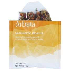 Arbata Serenity Peach Tea, 24 Pyramid Tea Bags – Artisanal Decaf Herbal Tea with Peach, Apple, Chamomile & Lemon Verbena, Caffeine-Free Herbal Tea Sachets