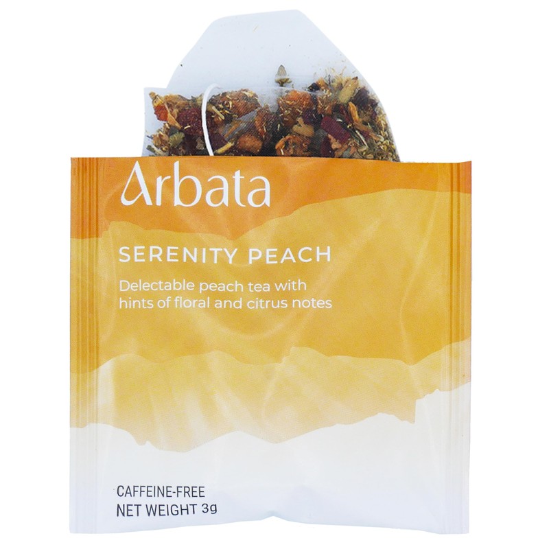 Arbata Serenity Peach Tea, 24 Pyramid Tea Bags – Artisanal
