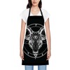 oFloral Baphomet Satanic Goat Head Bib Apron with Adjustable Neck