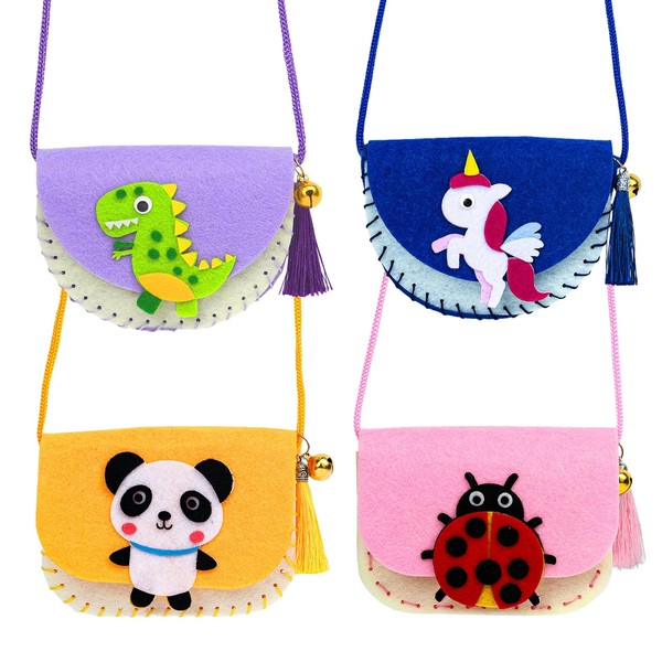 CANRNYACBZ Set of 4 Children's Animal Shapes Felt Craft Set