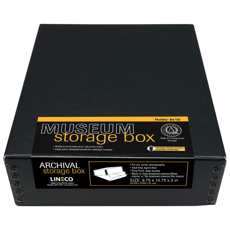 Lineco, 8x10 Museum Archival Storage Box, Drop Front Design with