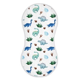 vvfelixl Baby Burp Cloths Palm Tree and Dinosaur Baby Newborn Cotton Burping Cloths Set Baby Washcloths 4 Pack
