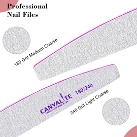 Canvalite Nail Files for Natural Nails 180/240 Grit Emery Board for Nails Styling Tools for Home and Salon Use 10 PCS