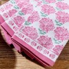 Two's Company Pink Hydrangea Cotton Cloth Napkins, 4-PC Washable Reusable