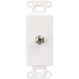 Eaton 2162W Single Type F Coaxial Adapter with Decorator Insert, Category 3 RJ11, RJ14, White