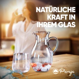 PURAJA Gemstone Water Fit & Vital Mixture | Premium Healing Stones Set for Water Treatment: Magnesite, Red Jasper, Rock Crystal | Water Stones for Drinking Water