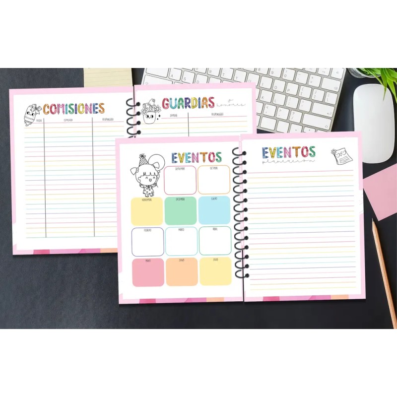 Agenda Directora Primaria/pree Personalizable 2026 Cute