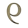 5" Polished Brass House Address Number #9, Flush Mount