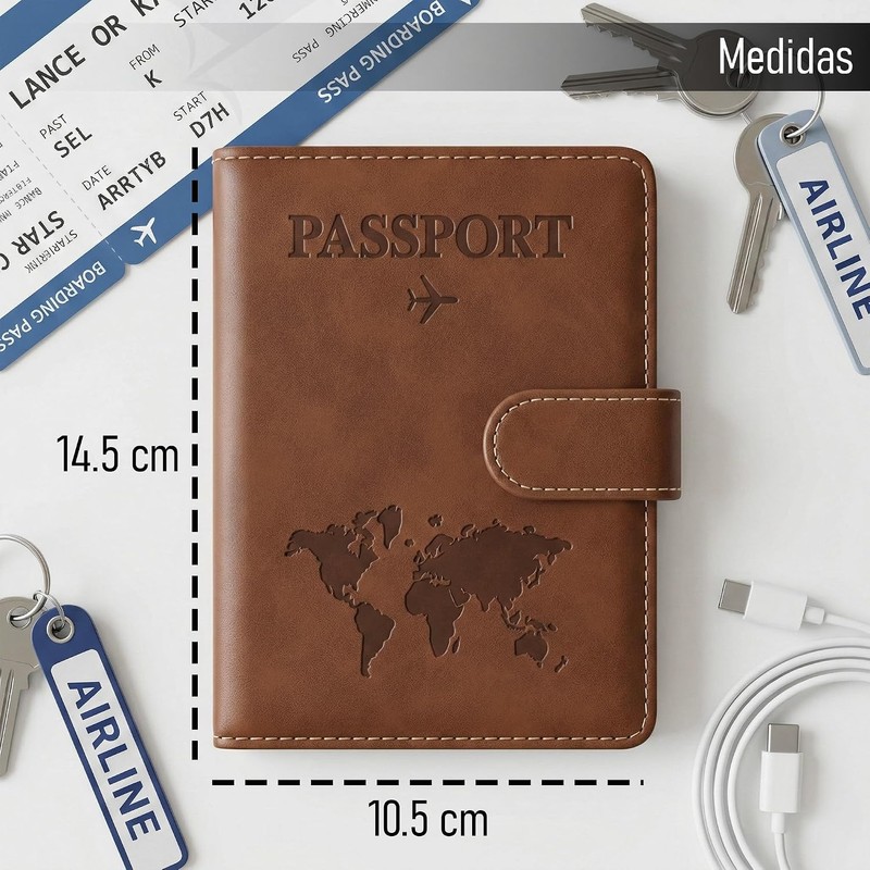 Timotech Porta Pasaporte y Visa con Protección RFID, Funda para