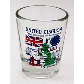 United Kingdom England EU Series Landmarks and Icons Collage Shot Glass