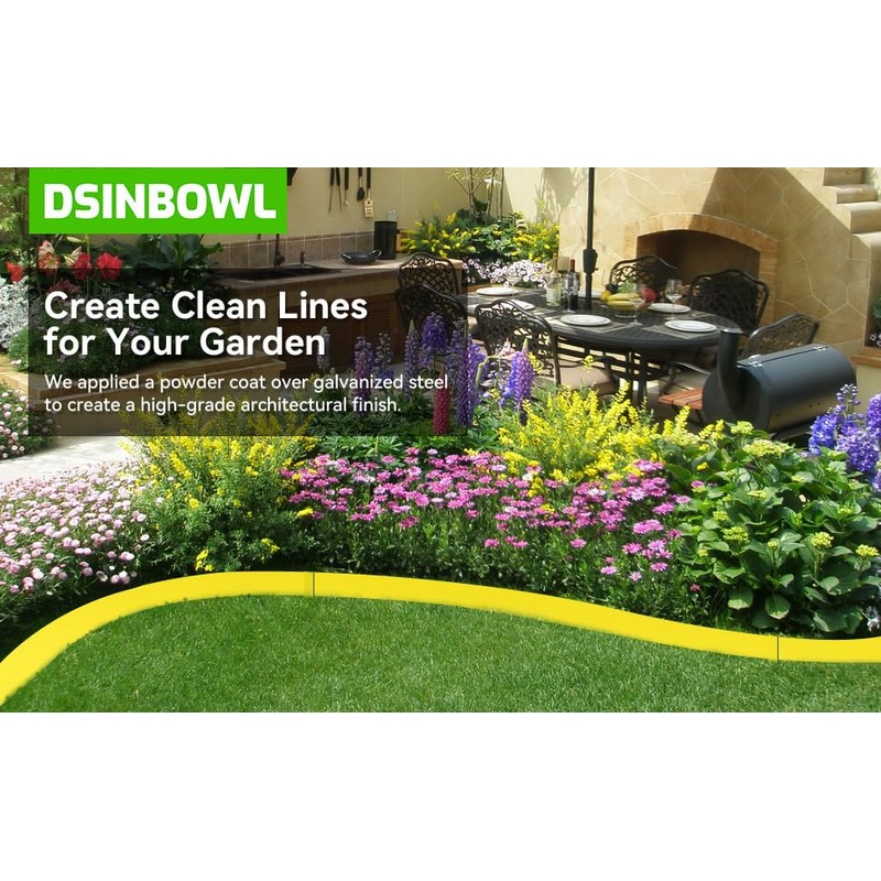 Landscape Edging Kit, Galvanized Steel Edging Landscape Lawn Edging Powder