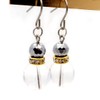 GOLD STONE Terahertz Earring, For Both Ears, Natural Crystal, Sparkling,