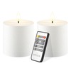 smtyle 3x3 Christmas White Flameless Pillar Candles Set of 2