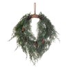 Vickerman 24" Artificial Snow Cedar Hanging Wreath with Pinecones -