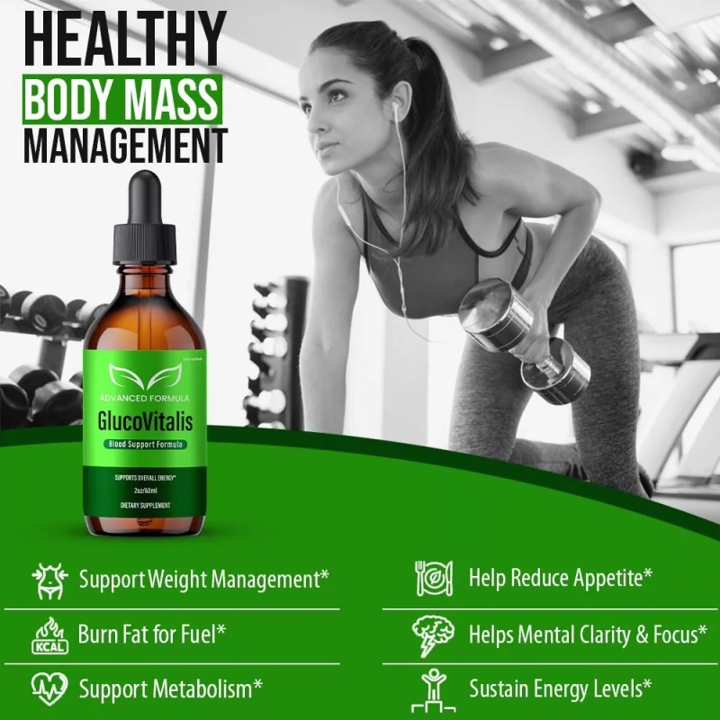 GlucoVitalis Drops, Max Strength, Gluco Vitalis Liquid Supplement (5 Pack)