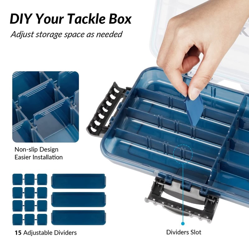THKFISH Caja de aparejos de pesca 3600-1 pieza impermeable flotante