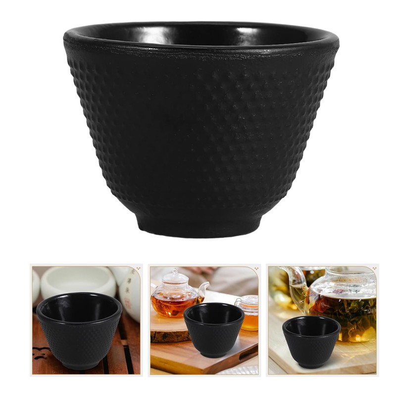 DECHOUS Cast Iron Tea Cup Coffee Cup Black Cast Iron