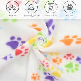 6 Pack Pet Blankets, Dog Cat Cushion, Soft Warm Fleece Girls Female Puppy Kittie Sleep Blanket Pad Bed Cover with Paw Print(60 x 70cm/23.6 x 27.6 inch)