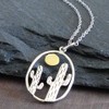 Sterling Silver Cactus Pendant Necklace, 18"