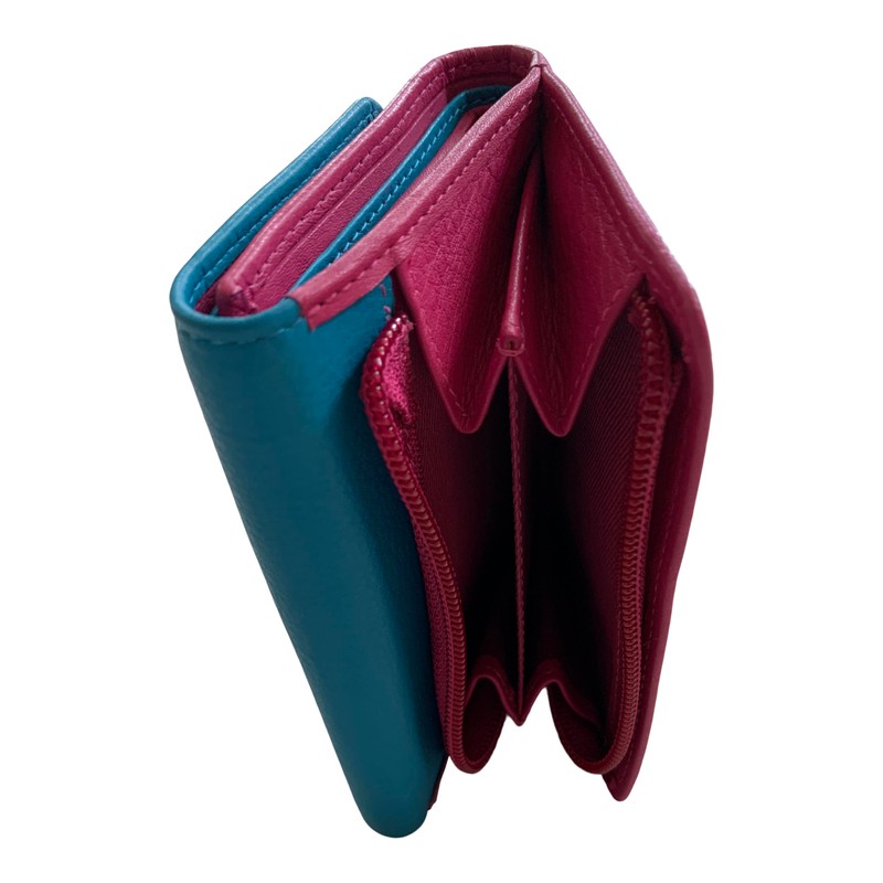 Golunski Ladies Soft Leather RFID Compact Trifold Purse - Fuchsia