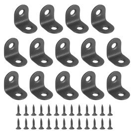 PATIKIL Stainless Steel Corner Braces 0.79 x 0.79 Inch,26 Pieces L Bracket Joint Right Angle Support Bracket L Shaped Corner Fasteners with Screws for Shelves, Black