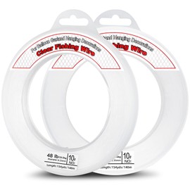 Ktxaby 2 Rollen Angelschnur 140m x 0.55mm Transparent Nylonschnur Reißfest 21.8kg Tragkraft Starke Nylonseil Für DIY Schmuckherstellung Basteln Nähen Dekoration Perlenschmuck